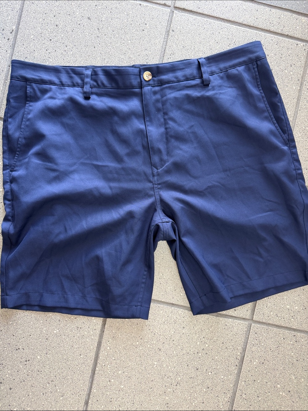 Vineyard Vines Navy Flat-Front Performance Shorts